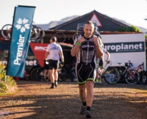 Pictured here is one of the riders getting ready for the start of day five of the Lesotho Sky.