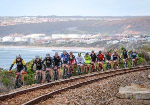 Matt Beers leads the group as they start the third day of the Cape Pioneer Trek.