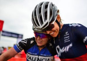 Amy McDougall (left) and Ariane Lüthi after stage one of the Cape Pioner Trek