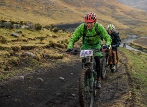 Mud spattered riders at Lesotho Sky