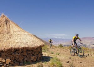 Climbing during Lesotho Sky
