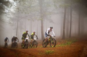 Gert Heyns leads the men during the National MTB Series