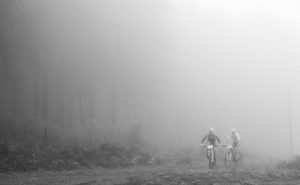 Riders in the mist at the National MTB Series