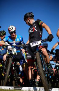 Hb Kruger talking before the start of the National MTB Series.