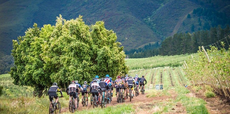Wines2Whales Adventure riders in action on day one of last year's event at Oak Valley Wine Estate.