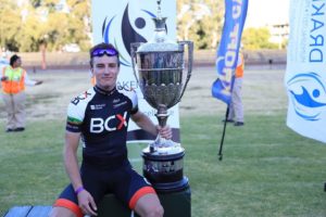 HB Kruger sitting proudly with his 25-mile trophy. Photo: Owen Lloyd