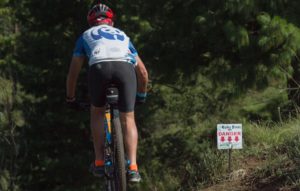 A rider in action on stage one of the 2018 Drak Descent.