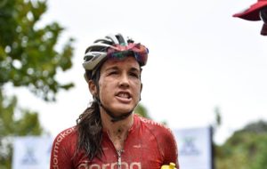 Pictured here is Candice Lill after the 2018 Attakwas Extreme MTB Challenge.