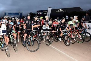 Riders lined up before the Berge en Dale road race yesterday. Photo: Mariola Biela