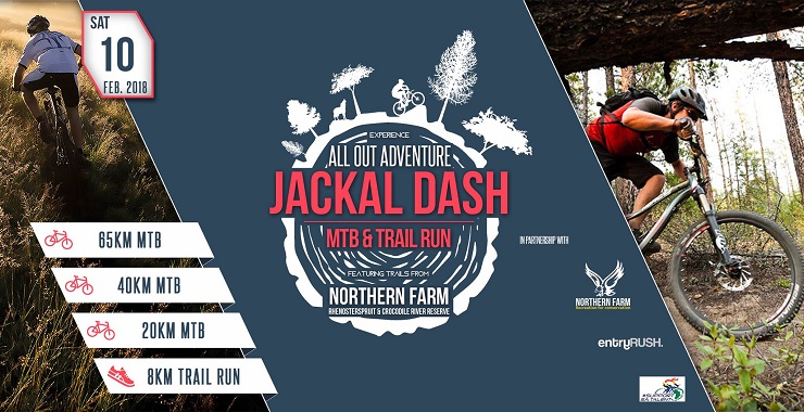 Logo for the Jackal Dash mountain bike race.