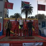 Jean Spies (middle) pictured with a gold medal at the African Continental Championships last week. Photo: Supplied