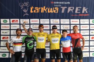 Elite men's podium at Tankwa Trek