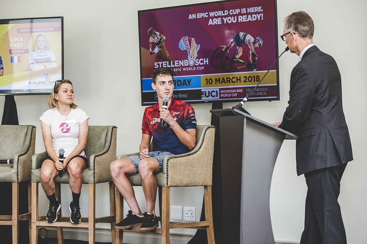 Alan Hatherly pictured earlier this week at the UCI Mountain Bike World Cup press conference. Photo: Ewald Sadie