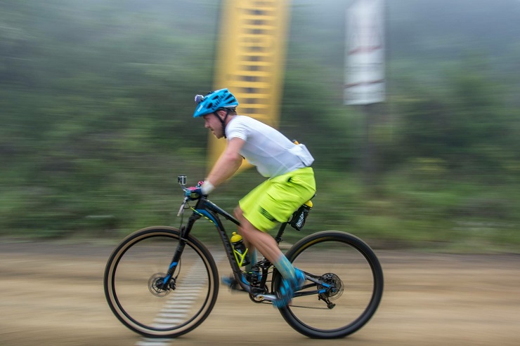 Jason Meaton, pictured here, was grateful to have won the 115km Bamboesberg MTB Challenge on his first attempt on Saturday. Photo: Supplied