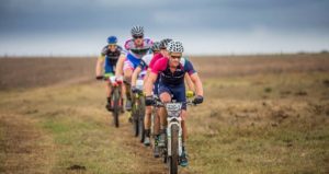 Riders forming a line during the PE Plett. Photo: Deidre Cloete