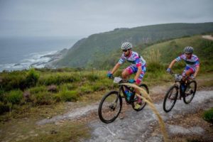 Two riders in action during the second stage of the 2018 PE Plett.