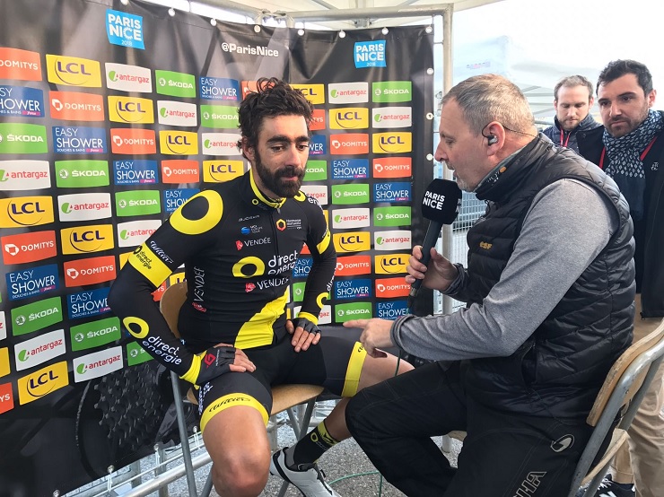 Direct Énergie's Jérôme Cousin won the 165km fifth stage of the Paris-Nice today. Photo: @ParisNice