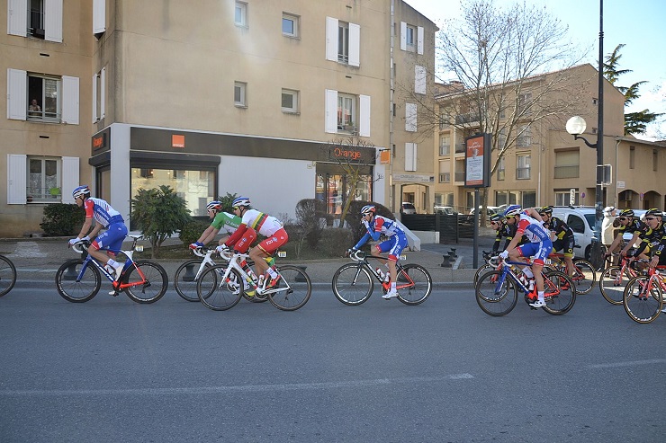 The peloton in action during stage five of the Paris-Nice race