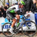 Ryan Gibbons in action during the Gent-Wevelgem in Belgium yesterday. Photo: Stiehl Photography