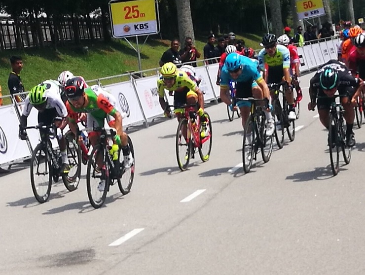 Bardiani CSF's Andrea Guardini won the 147.9km first stage of the Tour de Langkawi in Malaysia today. Photo: @ltdlofficial