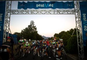 Riders awaiting the start of stage three of the Tour of Good Hope. Photo: Robert Ward