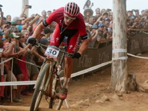 Sam Gaze at 2018 UCI Mountain Bike World Cup in Stellenbosch.