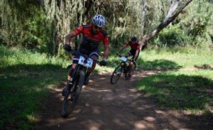 Riders taking on a bend during the third stage of the Cradle Traverse yesterday. Photo: Sage Lee Voges/ZC Marketing Consulting