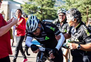 Dimension Data teammates at finish of Double90 Team Challenge