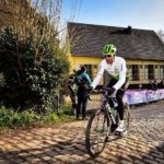 Jay Thomson, pictured here at the Omloop Het Nieuwsblad two months ago, was happy with his achievements in the gruelling 257km Paris-Roubaix despite a mechanical setback. Photo: Stiehl Photography