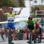 Julian Alaphilippe pictured after winning his second successive stage on stage two of the Vuelta al Pais Vasco in Spain today. Photo: @ehitzulia