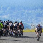 Riders seen riding the opposite direction from a peloton during stage one of the Panorama Tour. Photo: HH Photography & Design