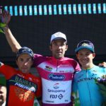 Thibaut Pinot (middle) claimed overall victory of the Tour of the Alps after the fifth and final concluded in Italy yesterday. Photo: Pentaphoto