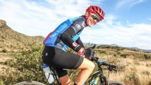 A rider gives a thumbs up during stage one of Trek 2 Teebus