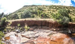 Riding on the edge of interesting land forms during stage two of the Trek 2 Teebus. Photo: Oakpics