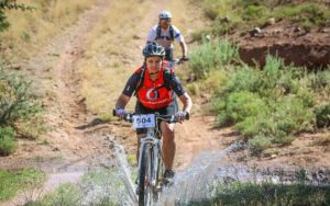 Rider taking on heavy and wet undergrounds during stage two of the Trek 2 Teebus. Photo: Oakpics