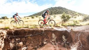 Riders pass an escarpment on stage one of Trek 2 Teebus