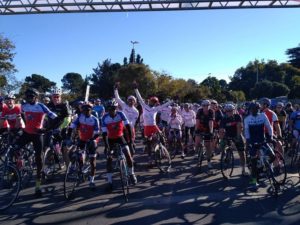 Riders showing excitement before the 100 Cycle Challenge. Photo: 100 Cycle Challenge