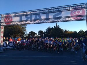 Riders lined up before the 100 Cycle Challenge. Photo: 100 Cycle Challenge