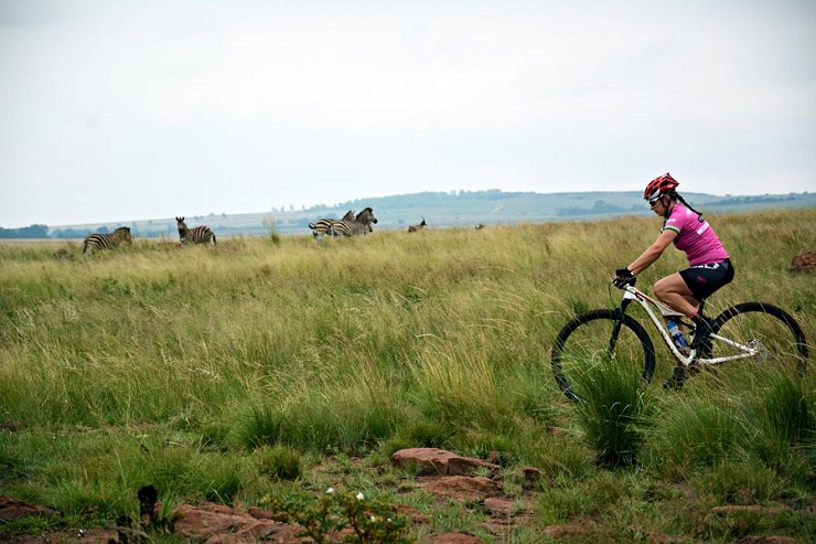 Marc Pritzen and Anni Summer won the 60km feature of the Ezemvelo MTB Challenge yesterday. Photo: Ezemvelo MTB Challenge