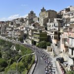 The peloton in action during stage four of the Giro d'Italia that finished in Caltagirone.