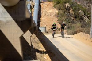 Riders taking on a flat descent on stage two of the Gravel & Grape Extreme 3-day. Photo: Chris Hitchcock
