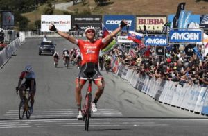 Trek-Segafredo's Toms Skujins won the 197km third stage of the Tour of California yesterday. Photo: Getty Images