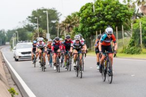 The leading women bunch during this year's Tour Durban