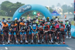 Riders line up ahead of the start of this year's Tour Durban