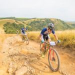 DSV's Gert Heyns and Arno du Toit, who finished second overall, making their way up a climb during the sani2c Race. Photo: Anthony Grote