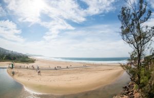 Arriving at the beach on day three of sani2c Adventure