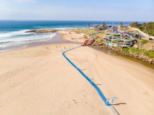 Riders reach the beach on the final day of the sani2c Trail.