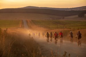 The sun rises as mountain bikers tackle day two of sani2c Trail
