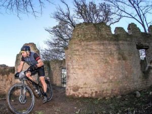 A rider moving through a ruin during stage two of the Greyt Escape. Photo: Oakpics.com