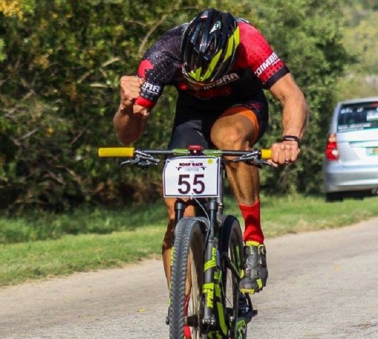 Steven Shirley pictured seconds after winning last year's Trans Elands MTB Marathon. Photo: Supplied